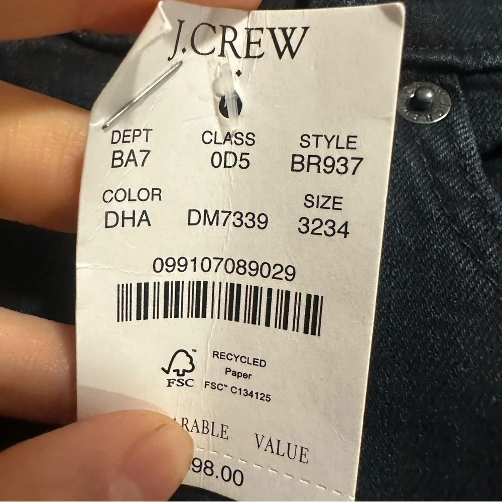 J crew dark harbor Straight-fit jean in signature flex 32 34